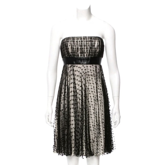 Carmen Marc Valvo Silk-Trimmed Mini Dress Size XS - Picture 2 of 10